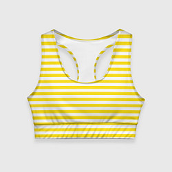 Топик спортивный женский Светло-желтые полосы, цвет: 3D-принт