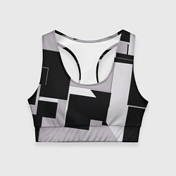 Топик спортивный женский Белые и чёрные кубы в геометрии, цвет: 3D-принт