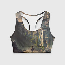 Топик спортивный женский Древняя цивилизация и путешественник, цвет: 3D-принт