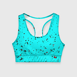 Топик спортивный женский Текстура ярко-голубой, цвет: 3D-принт