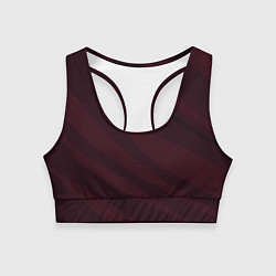 Топик спортивный женский Бордовый плавные полосы, цвет: 3D-принт