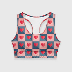 Топик спортивный женский Pettern hearts, цвет: 3D-принт