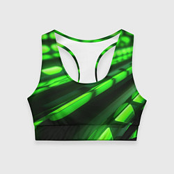 Топик спортивный женский Green neon abstract, цвет: 3D-принт
