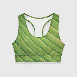 Топик спортивный женский Травяной паттерн, цвет: 3D-принт