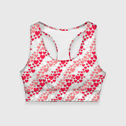 Топик спортивный женский Волны Любви - сердечки, цвет: 3D-принт