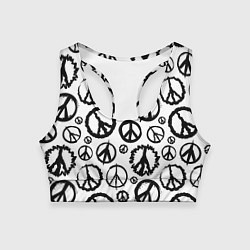 Топик спортивный женский Many peace logo, цвет: 3D-принт