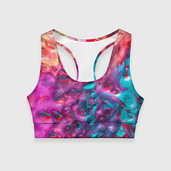 Топик спортивный женский Феерия жидких красок, цвет: 3D-принт