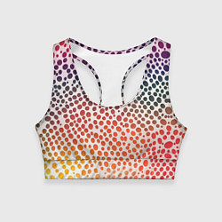 Топик спортивный женский Радужные градиентные круги, цвет: 3D-принт