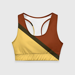 Топик спортивный женский Желто-красный диагональ, цвет: 3D-принт