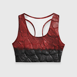 Топик спортивный женский Черная красная текстура, цвет: 3D-принт