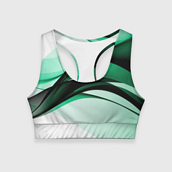 Топик спортивный женский White green black, цвет: 3D-принт