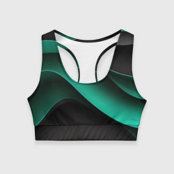 Топик спортивный женский Абстрактная зеленая текстура, цвет: 3D-принт