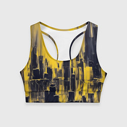 Топик спортивный женский Большой нарисованный город, цвет: 3D-принт