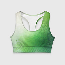 Топик спортивный женский Зелёные пиксели, цвет: 3D-принт