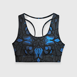 Топик спортивный женский Синий абстрактный узор на плитах, цвет: 3D-принт