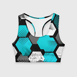 Топик спортивный женский Шестиугольники абстрактный фон, цвет: 3D-принт