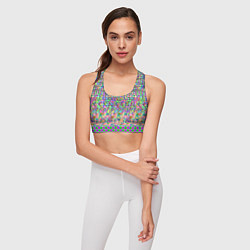 Топик спортивный женский Glitch burst, цвет: 3D-принт — фото 2