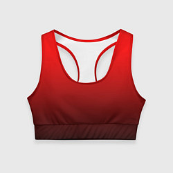 Топик спортивный женский Градиент красно-чёрный, цвет: 3D-принт