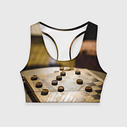Топик спортивный женский Игра в шашки, цвет: 3D-принт