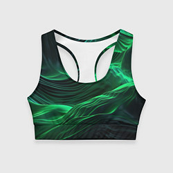 Топик спортивный женский Зеленая абстракция, цвет: 3D-принт