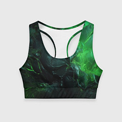 Топик спортивный женский Зеленая объемная текстура, цвет: 3D-принт