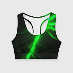 Топик спортивный женский Зеленый разряд молнии, цвет: 3D-принт