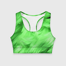 Топик спортивный женский Зеленые абстрактные листья, цвет: 3D-принт