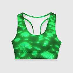 Топик спортивный женский Зеленые свечения, цвет: 3D-принт