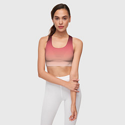 Топик спортивный женский Градиент красно-бежевый, цвет: 3D-принт — фото 2