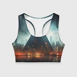 Топик спортивный женский Кибергород, цвет: 3D-принт
