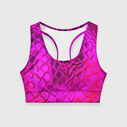 Топик спортивный женский Объемные розовые соты, цвет: 3D-принт