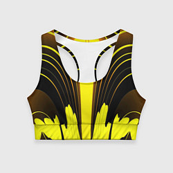 Топик спортивный женский Черно-желтые мотивы, цвет: 3D-принт