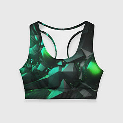 Топик спортивный женский Зеленые абстрактные объекты, цвет: 3D-принт