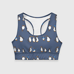 Топик спортивный женский Забавное семейство пингвинов, цвет: 3D-принт
