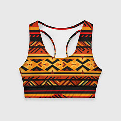 Топик спортивный женский Узор в этническом стиле масаев, цвет: 3D-принт