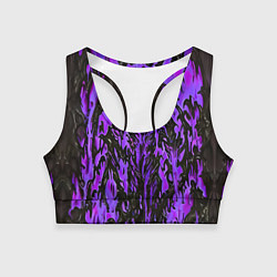 Топик спортивный женский Демонический доспех фиолетовый, цвет: 3D-принт