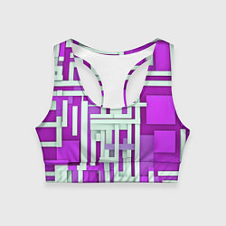 Топик спортивный женский Полосы на фиолетовом фоне, цвет: 3D-принт