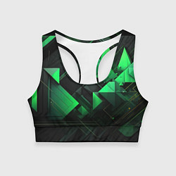 Топик спортивный женский Абстрактная интерпретация зеленого, цвет: 3D-принт