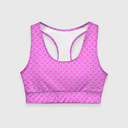 Топик спортивный женский Маленькие сердечки паттерн розовый, цвет: 3D-принт