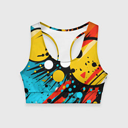 Топик спортивный женский Абстрактный хаос, цвет: 3D-принт