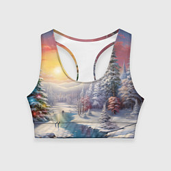 Женский спортивный топ Сказочное сияние нового года