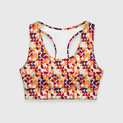 Топик спортивный женский Паттерн в стиле баухаус, цвет: 3D-принт