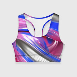 Топик спортивный женский Вязкая абстракция в фиолетовых оттенках, цвет: 3D-принт