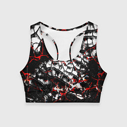 Женский спортивный топ Черные разломы