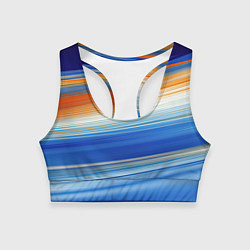 Топик спортивный женский Оранжевые и синий градиент, цвет: 3D-принт