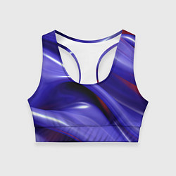 Топик спортивный женский Фиолетовые абстрактные волны, цвет: 3D-принт