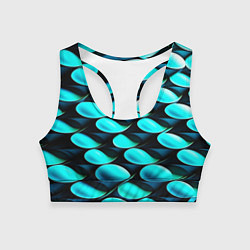 Топик спортивный женский Голубые чешуйки, цвет: 3D-принт