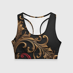Женский спортивный топ Золотые абстрактные узоры