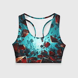 Топик спортивный женский Взрыв абстрактных камней, цвет: 3D-принт