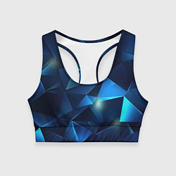 Женский спортивный топ Синяя геометрическая абстракция